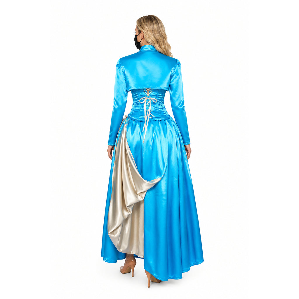 blaues Satinkleid G603