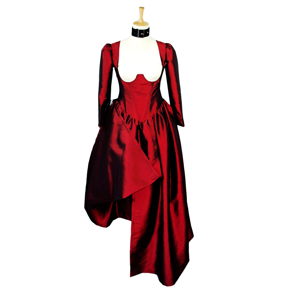 rotes Taftkleid G606