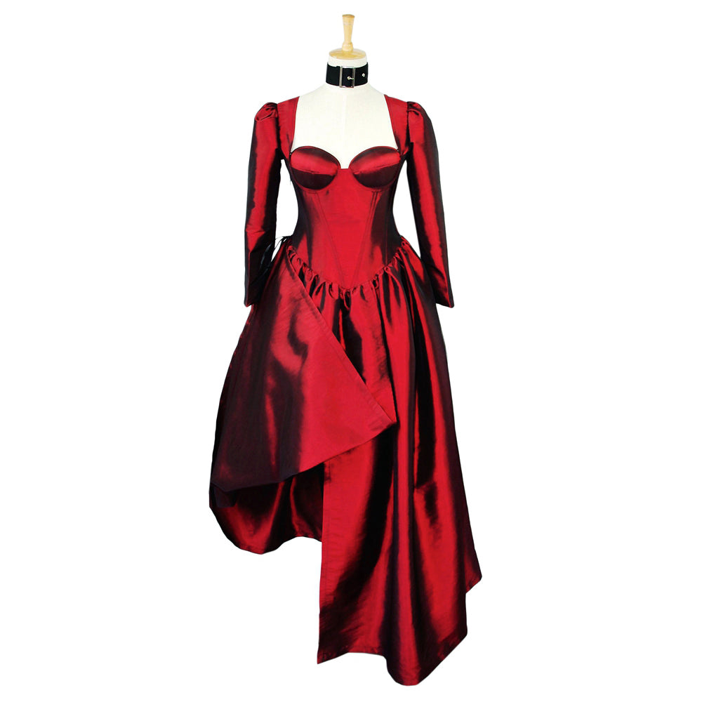 rotes Taftkleid G606