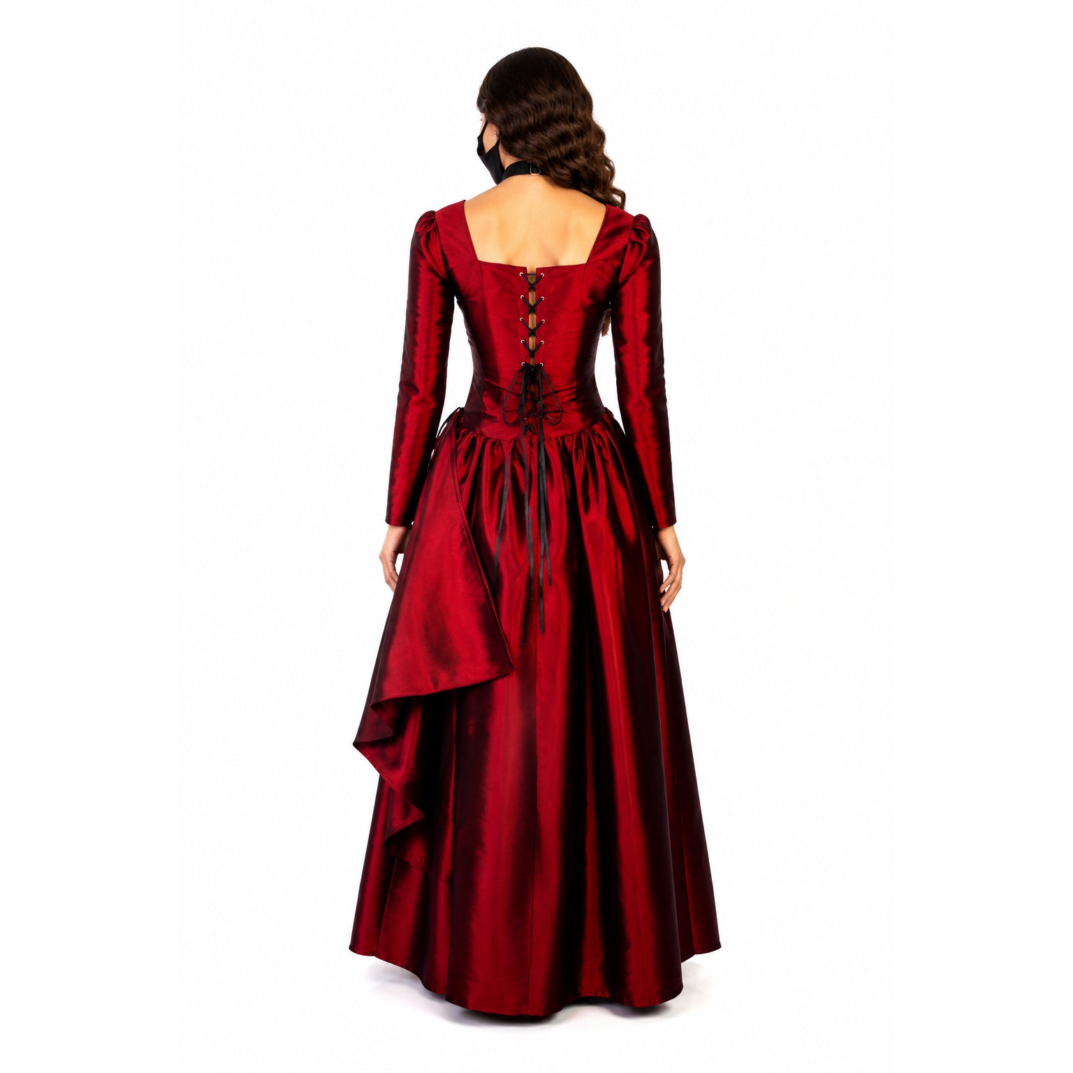 rotes Taftkleid G606