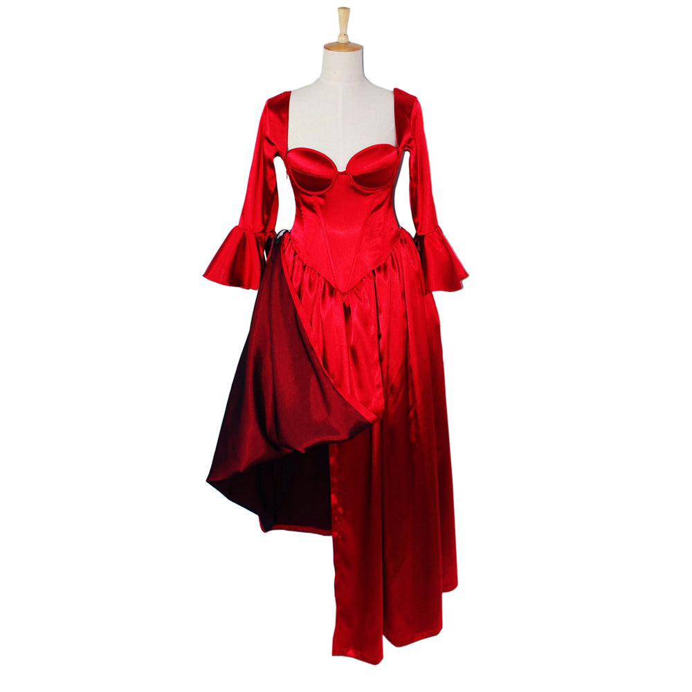rotes Satinkleid G610