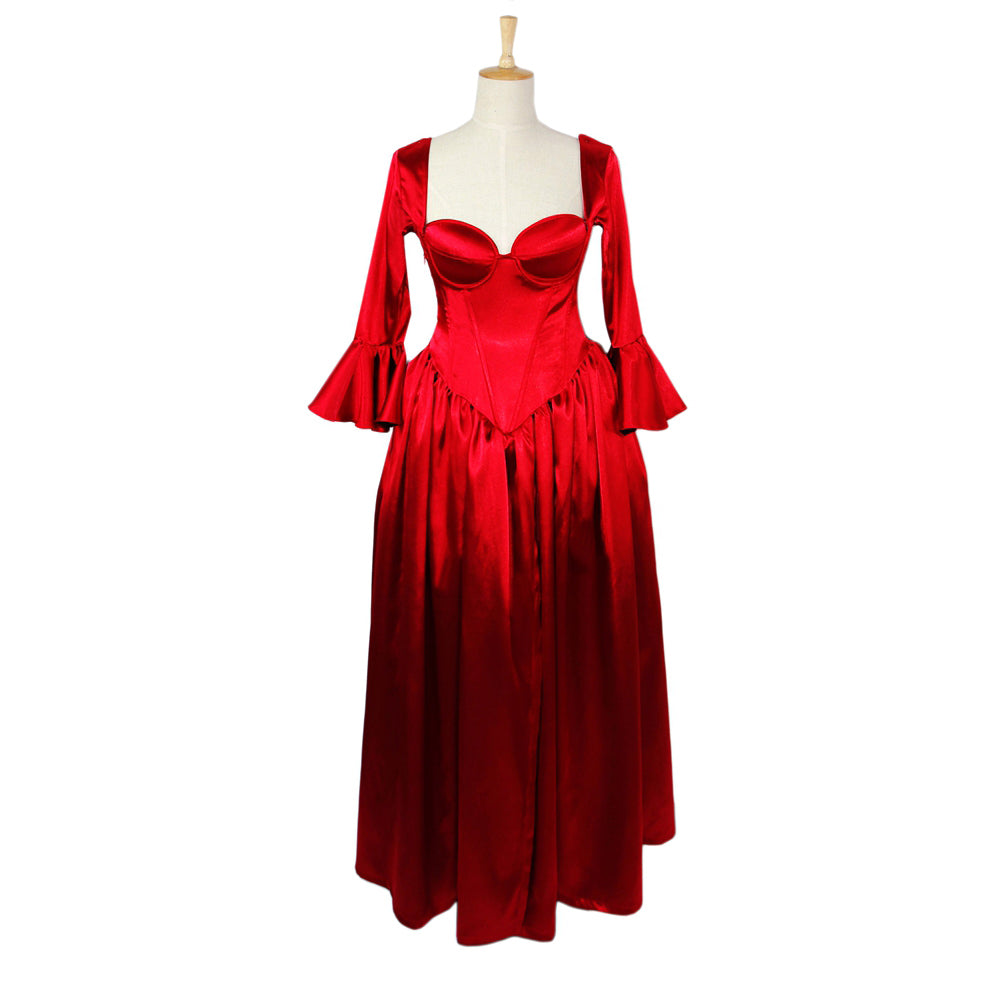 rotes Satinkleid G610