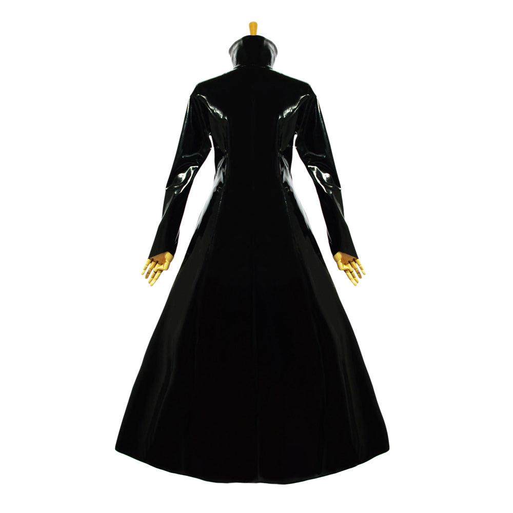 schwarzes, dünnes PVC-Kleid G620