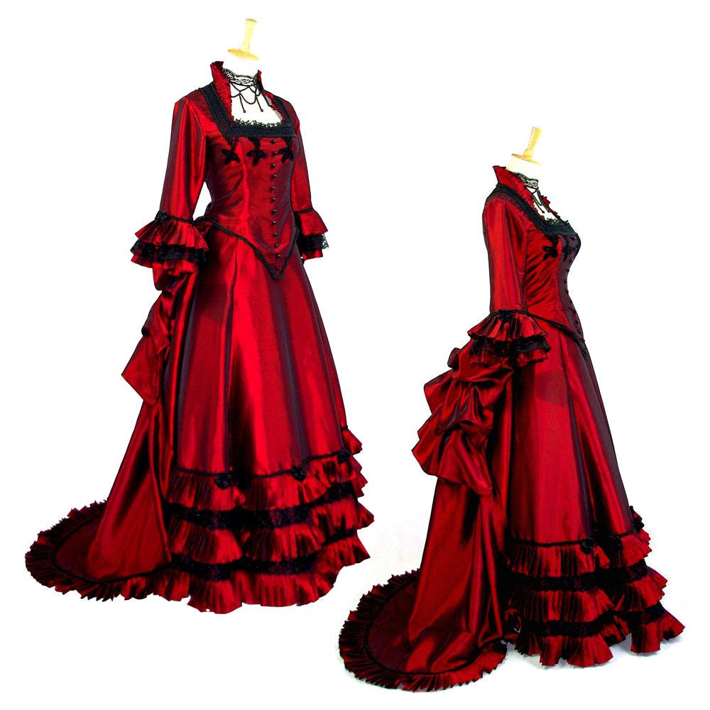 rotes Taftkleid G621