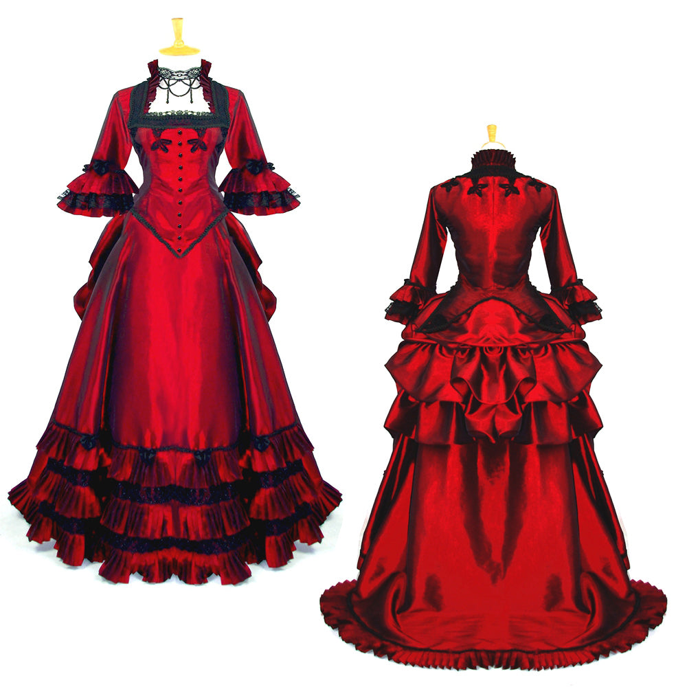 rotes Taftkleid G621