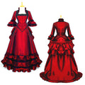 Robe de soubrette en taffetas rouge G621