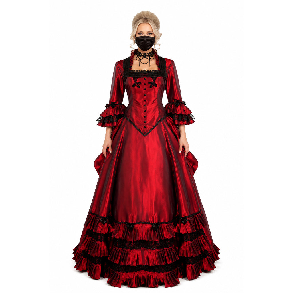 rotes Taftkleid G621