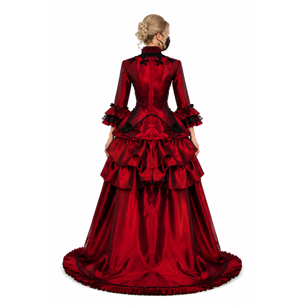 rotes Taftkleid G621