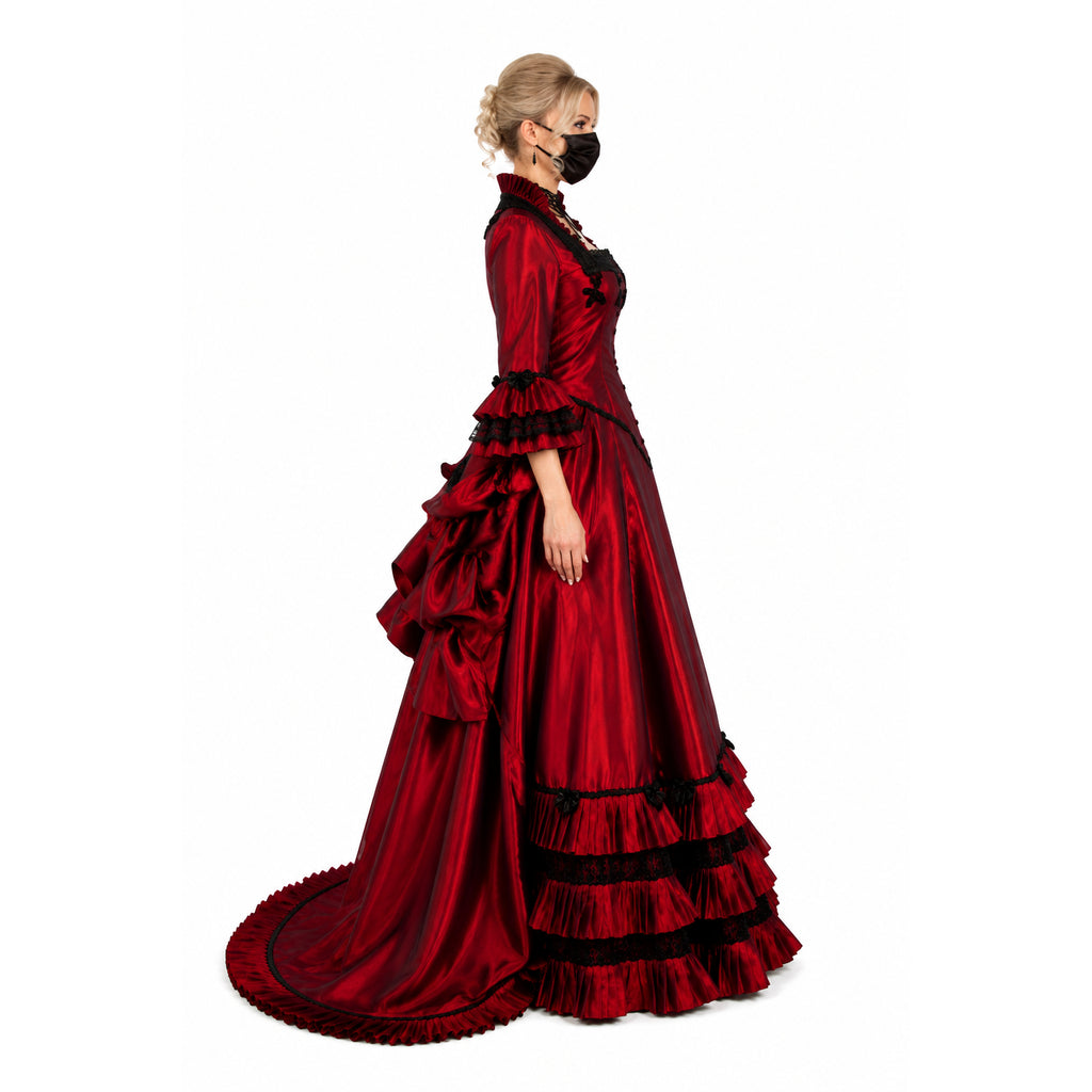 rotes Taftkleid G621
