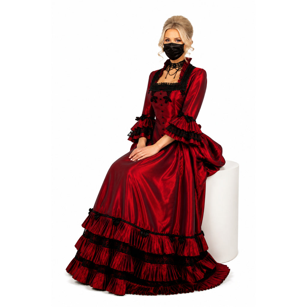 rotes Taftkleid G621