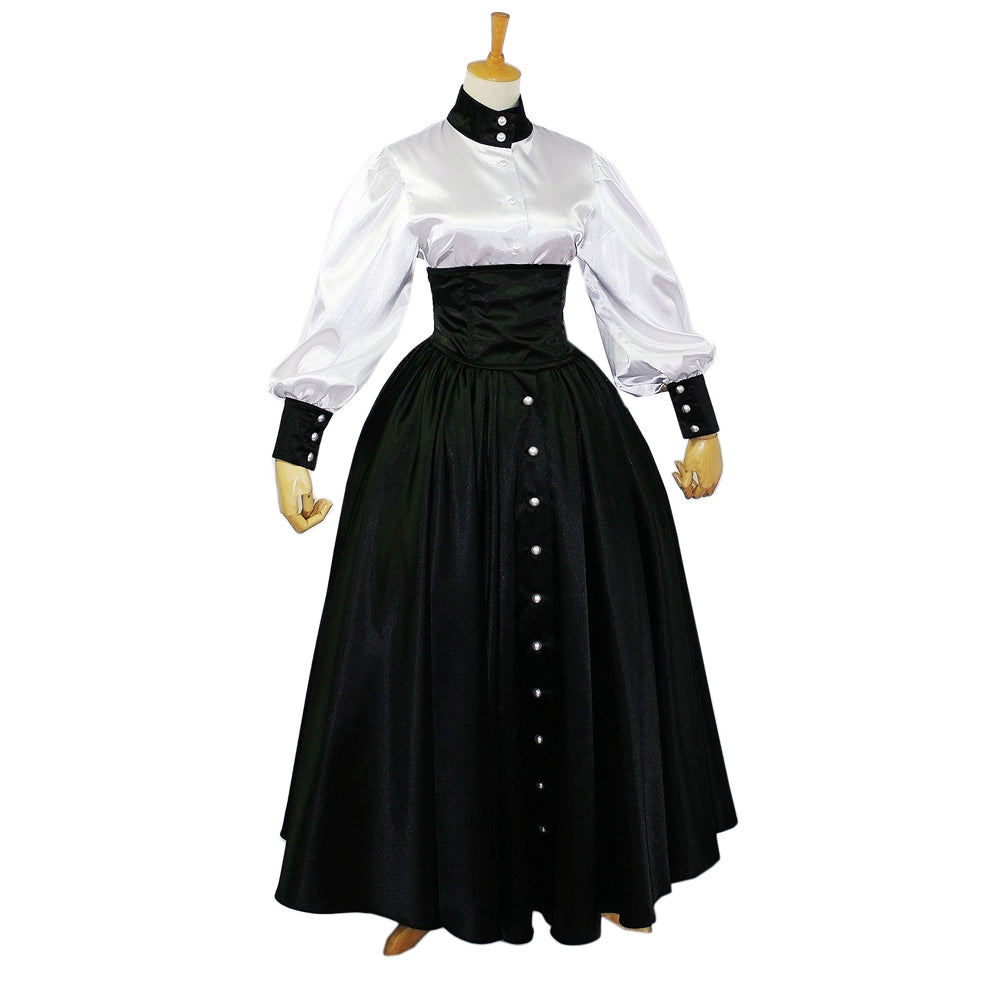 weiße Bluse schwarzer Rock G632