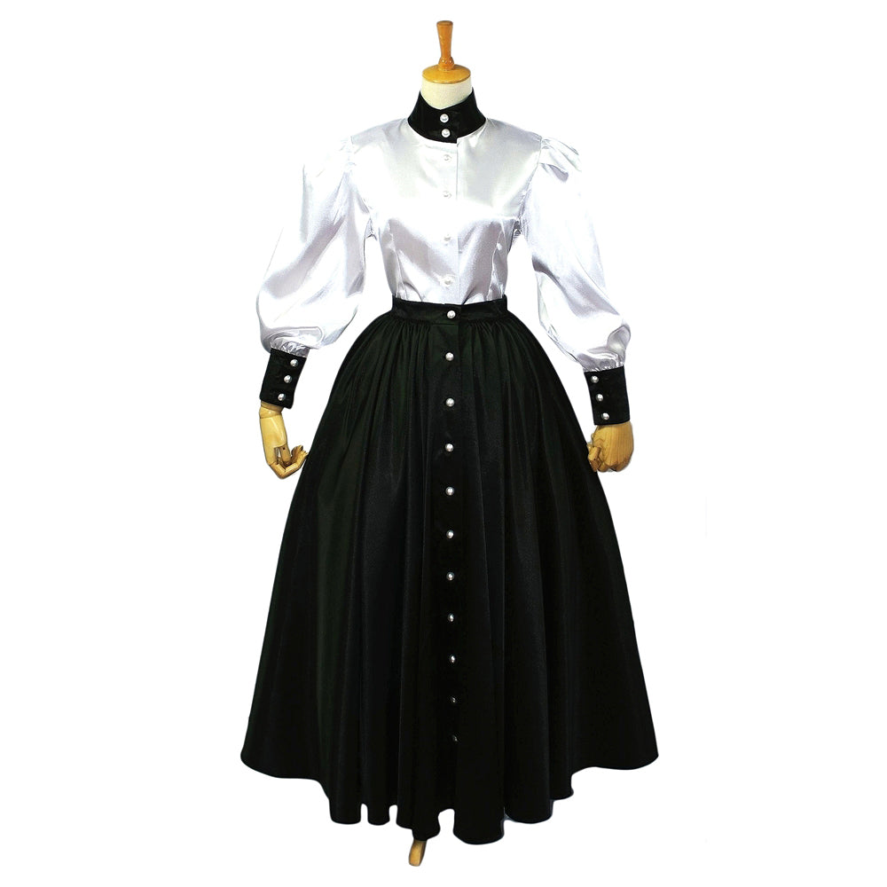 weiße Bluse schwarzer Rock G632
