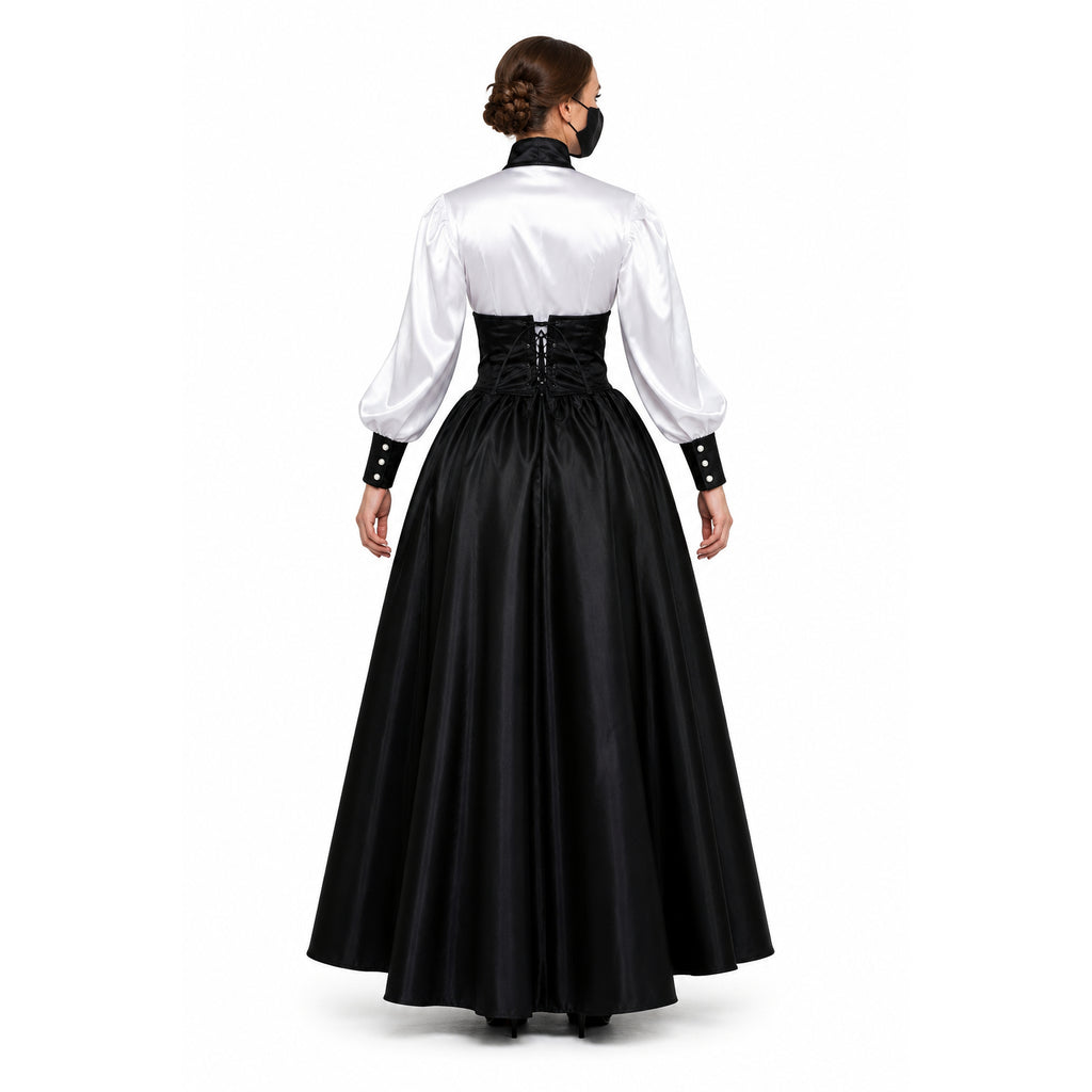 weiße Bluse schwarzer Rock G632