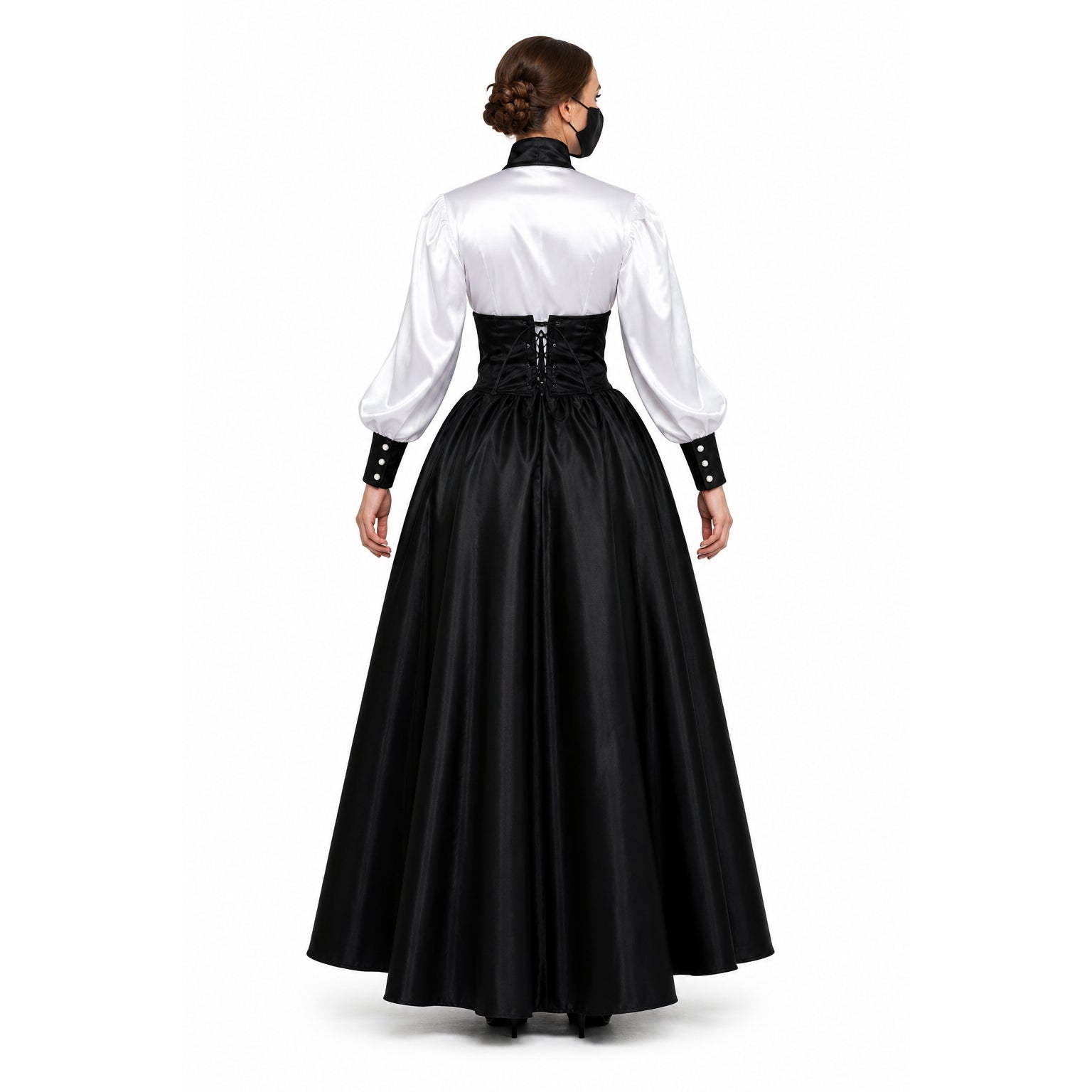 weiße Bluse schwarzer Rock G632