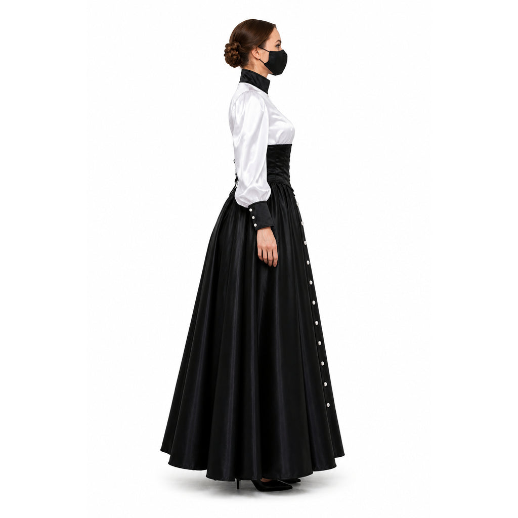 weiße Bluse schwarzer Rock G632