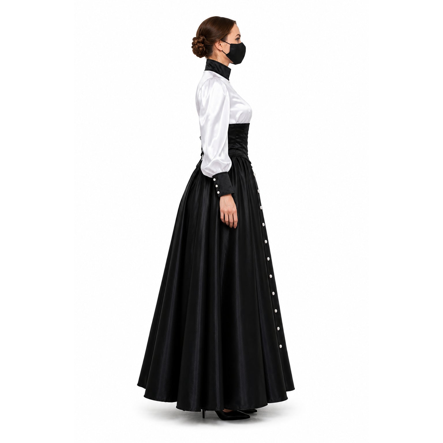 weiße Bluse schwarzer Rock G632