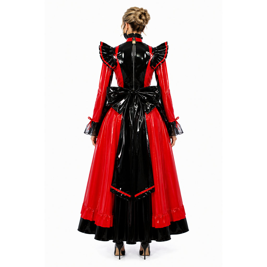 rotes, dünnes PVC-Kleid G634