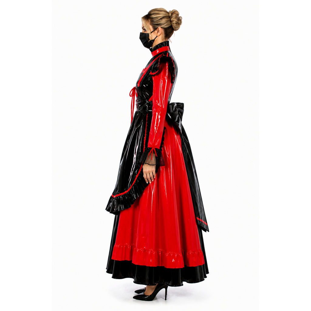 rotes, dünnes PVC-Kleid G634
