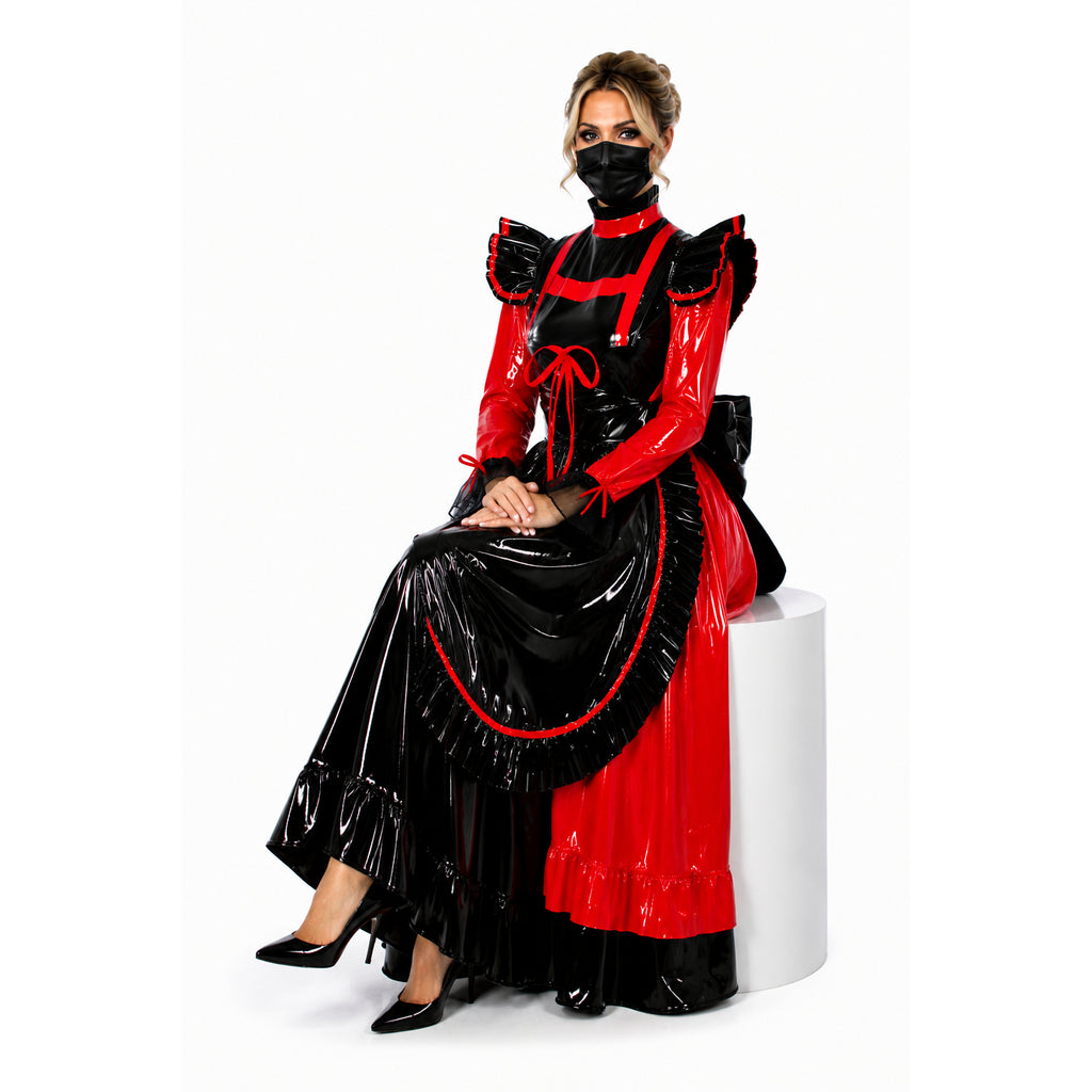 rotes, dünnes PVC-Kleid G634