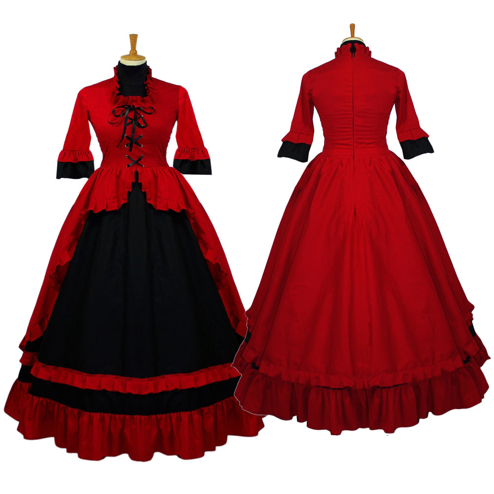 rotes Baumwollkleid G635