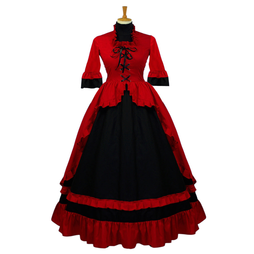 rotes Baumwollkleid G635