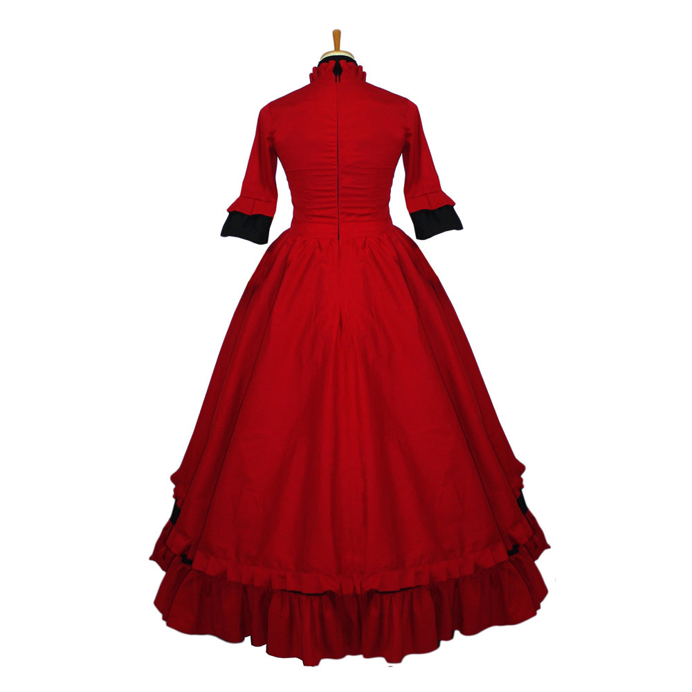 rotes Baumwollkleid G635