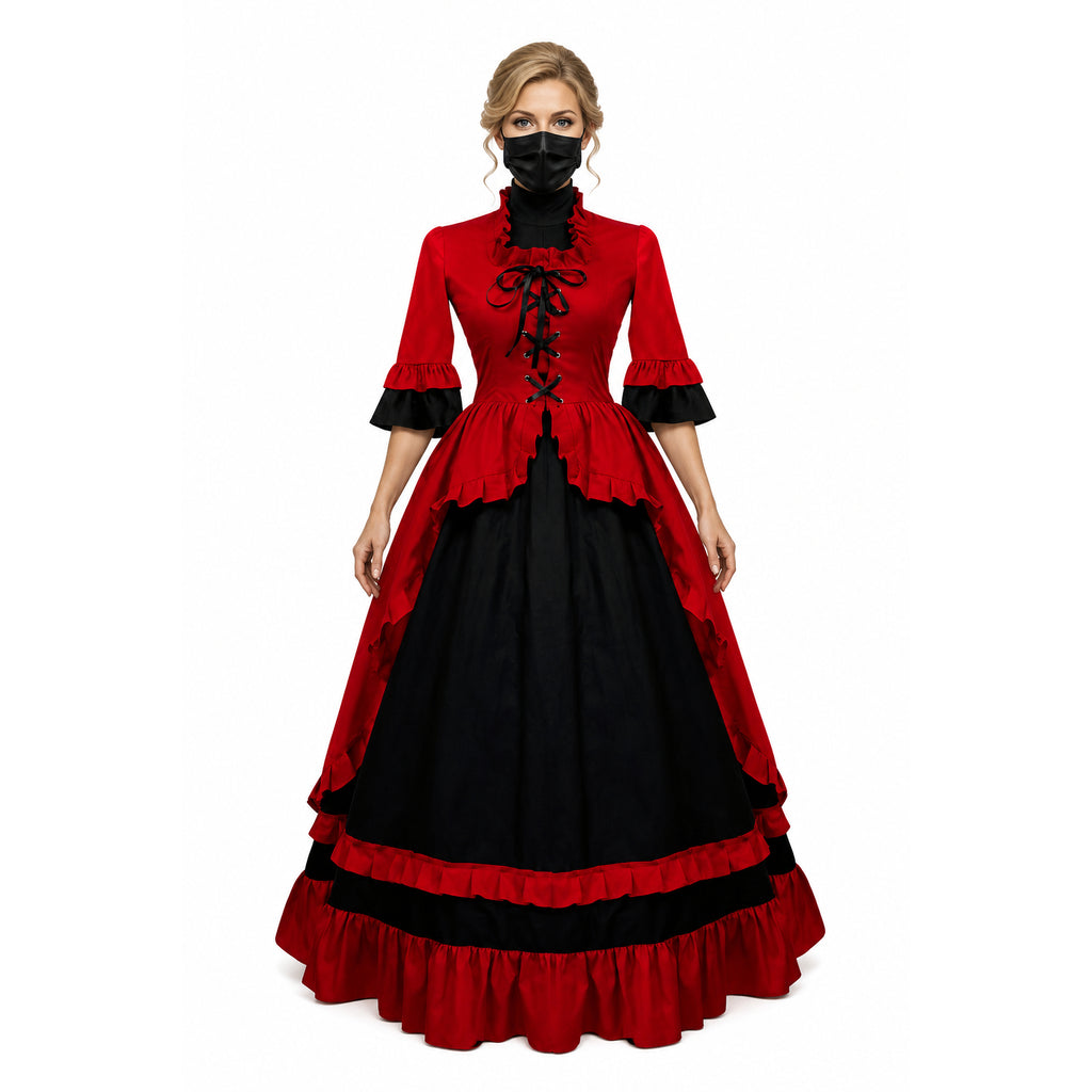 rotes Baumwollkleid G635