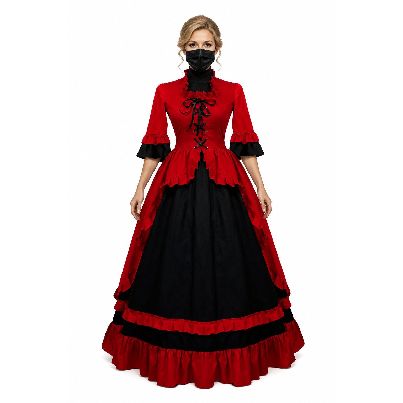 rotes Baumwollkleid G635