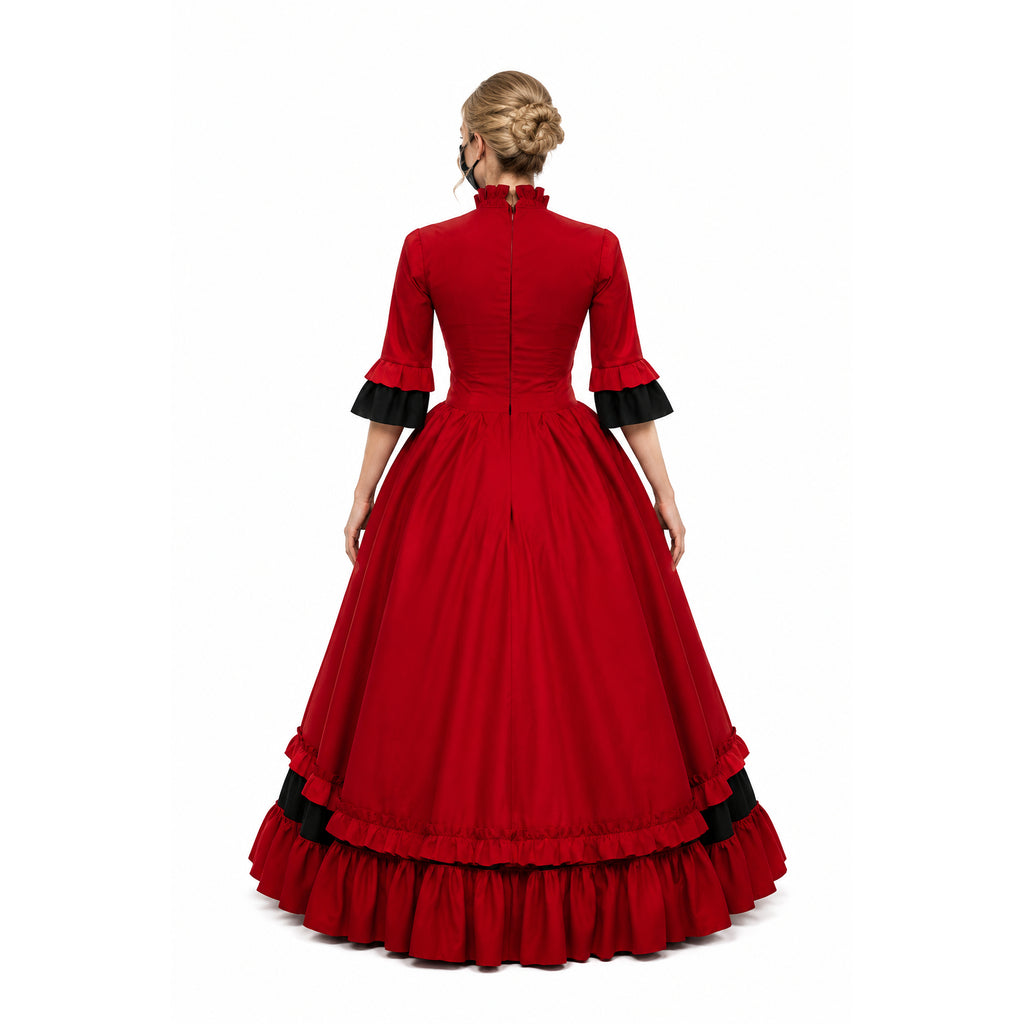 rotes Baumwollkleid G635