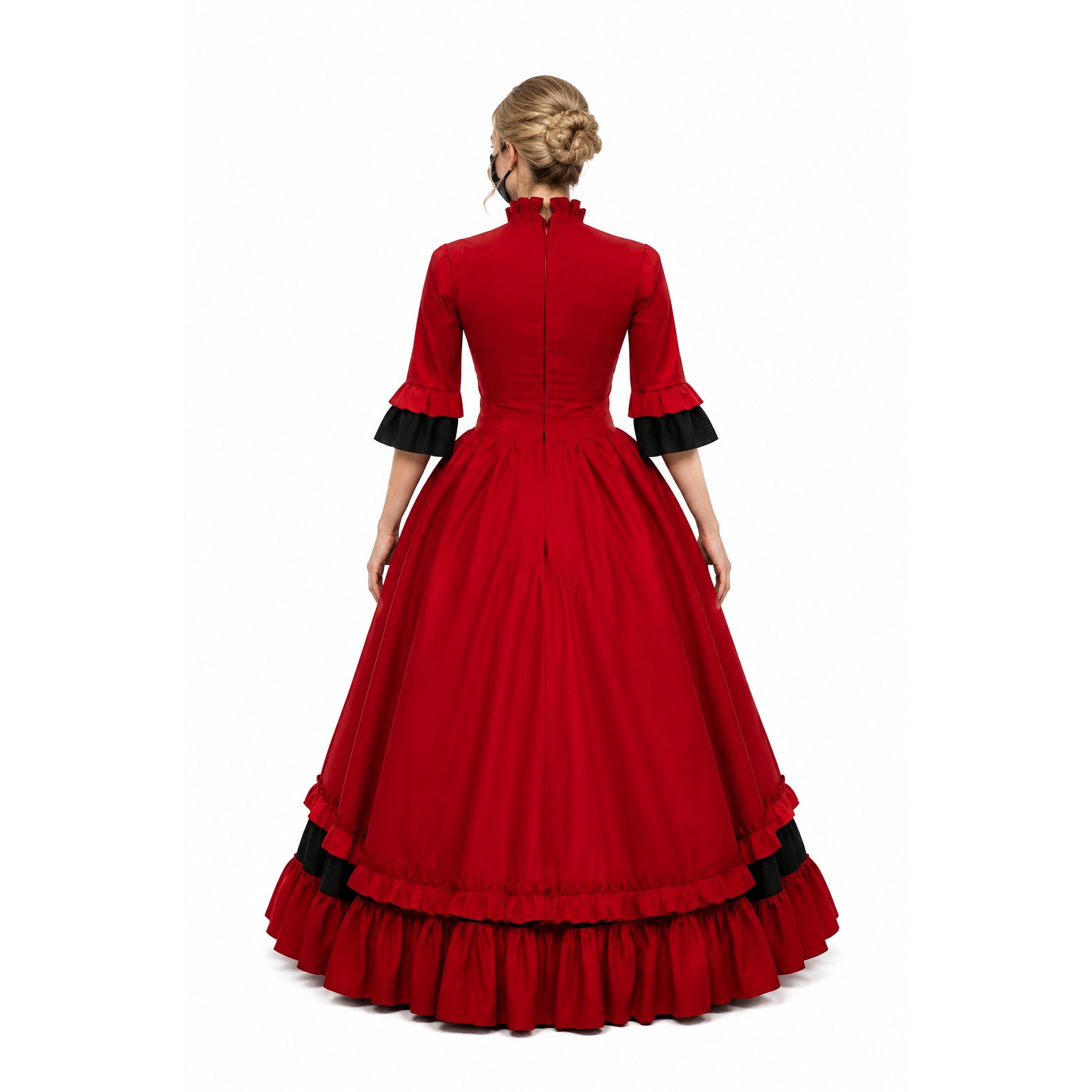 rotes Baumwollkleid G635