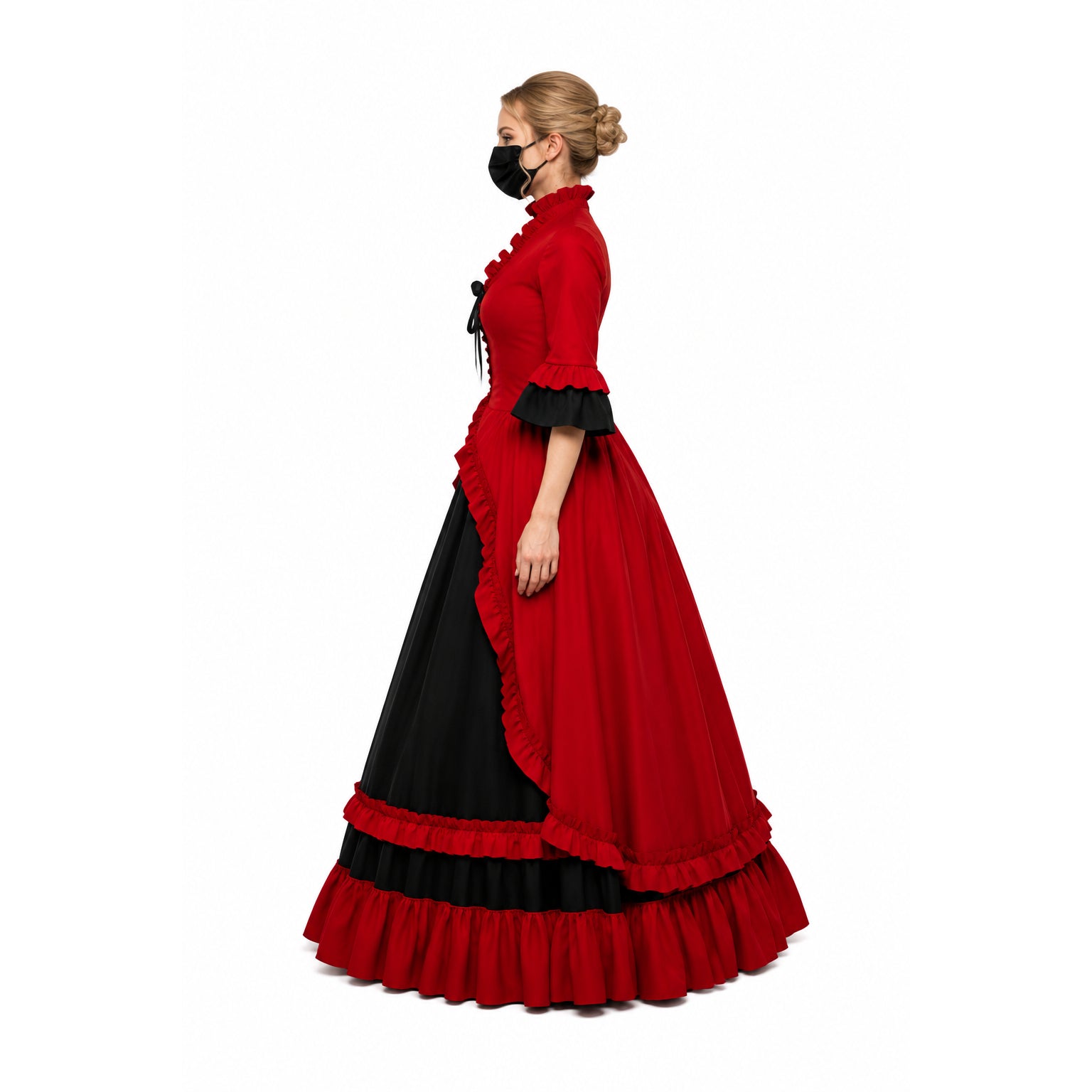 rotes Baumwollkleid G635