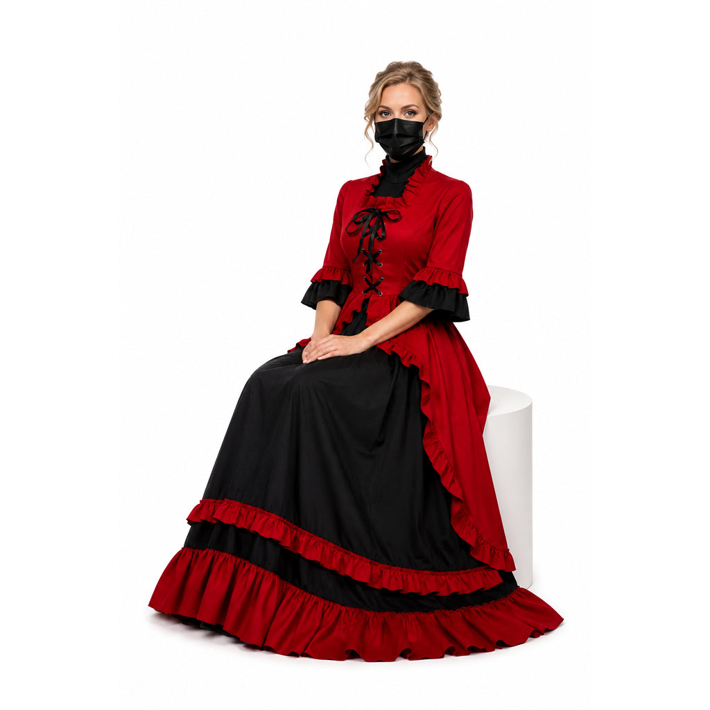 rotes Baumwollkleid G635