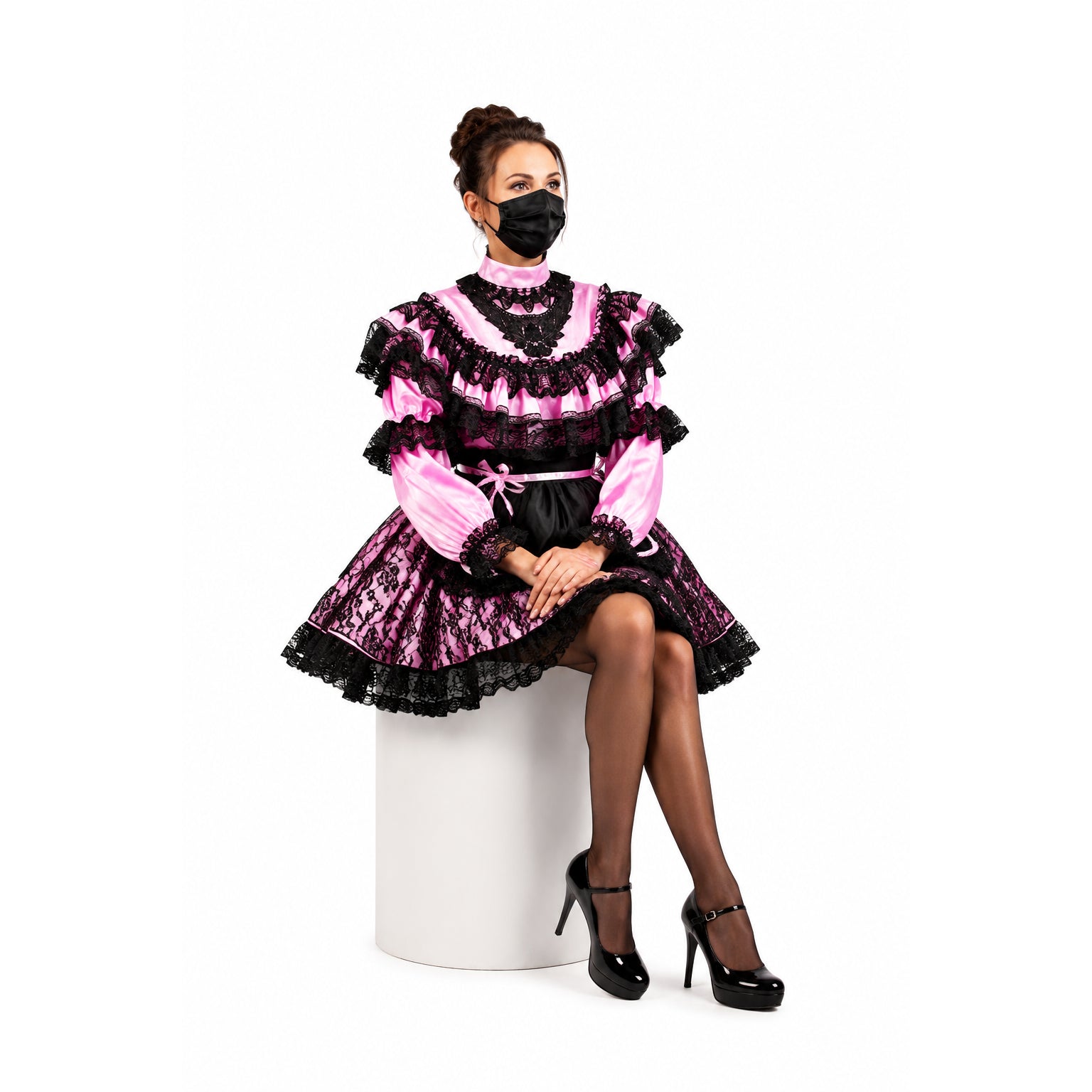 pinkes Taftkleid G661