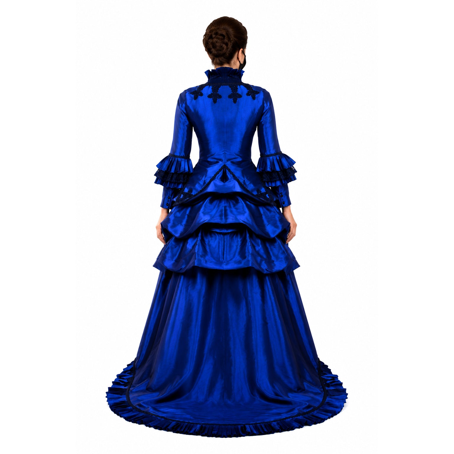 blaues Taftkleid G699