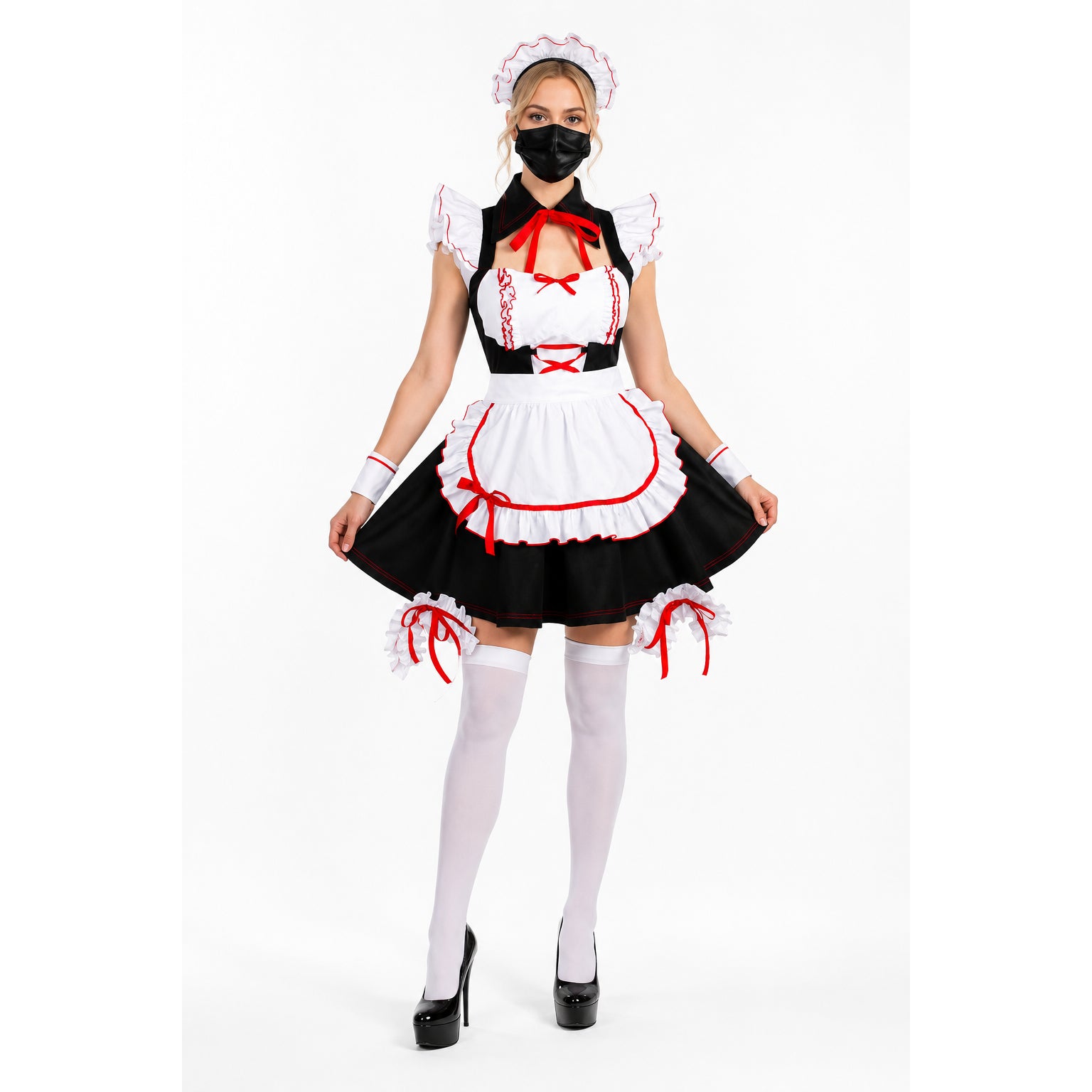 schwarzes Baumwollkleid G726