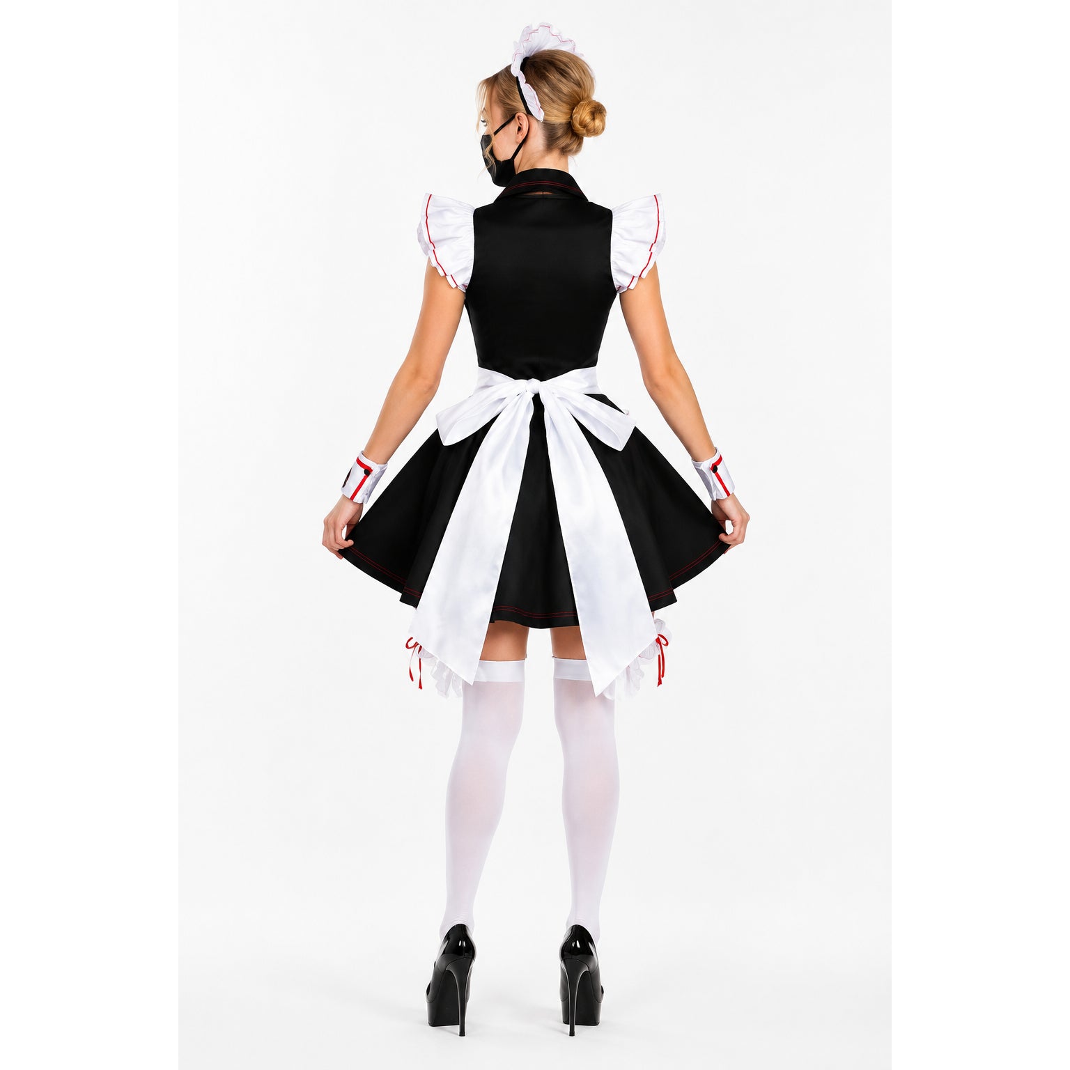 schwarzes Baumwollkleid G726