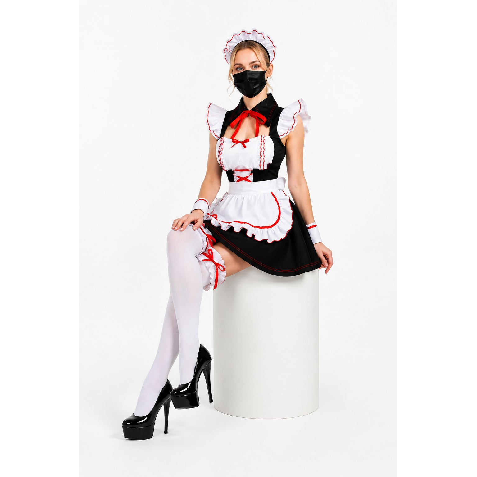 schwarzes Baumwollkleid G726