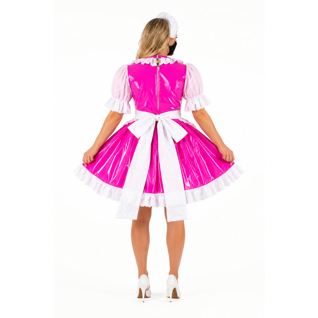 Heißrosa dünnes PVC-Kleid G756