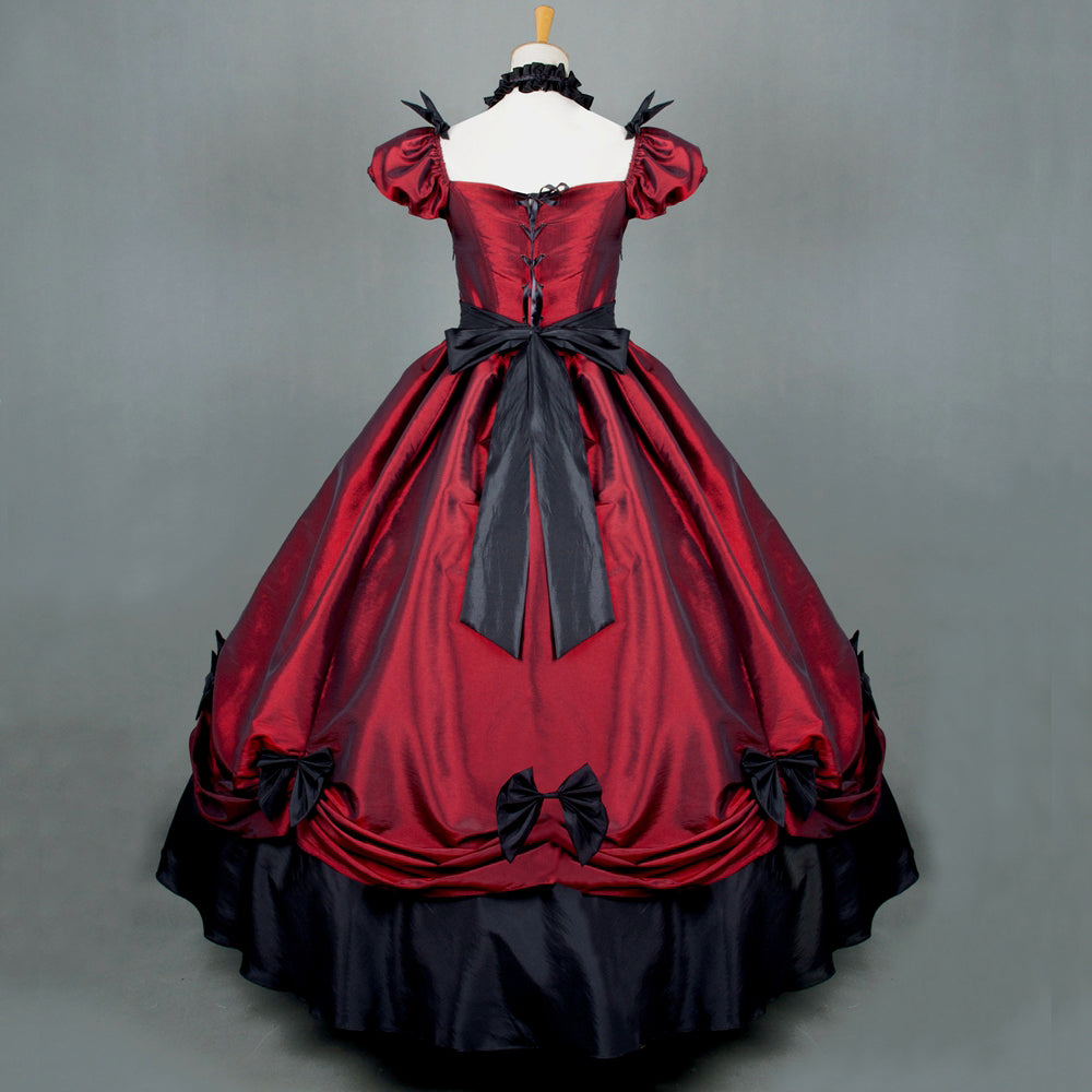 Tiefrotes Taftkleid G769