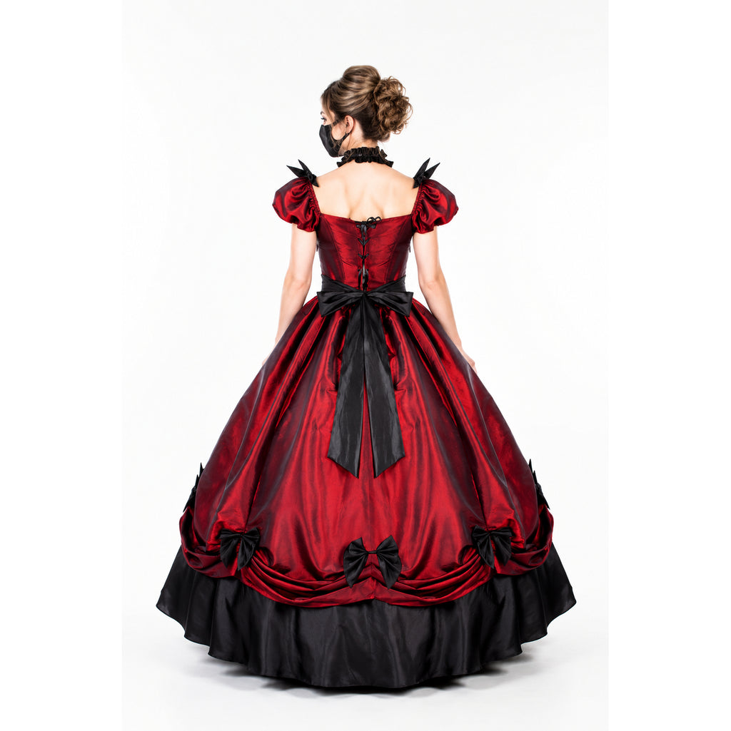 Tiefrotes Taftkleid G769