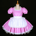 rosa dünnes PVC-Kleid G771