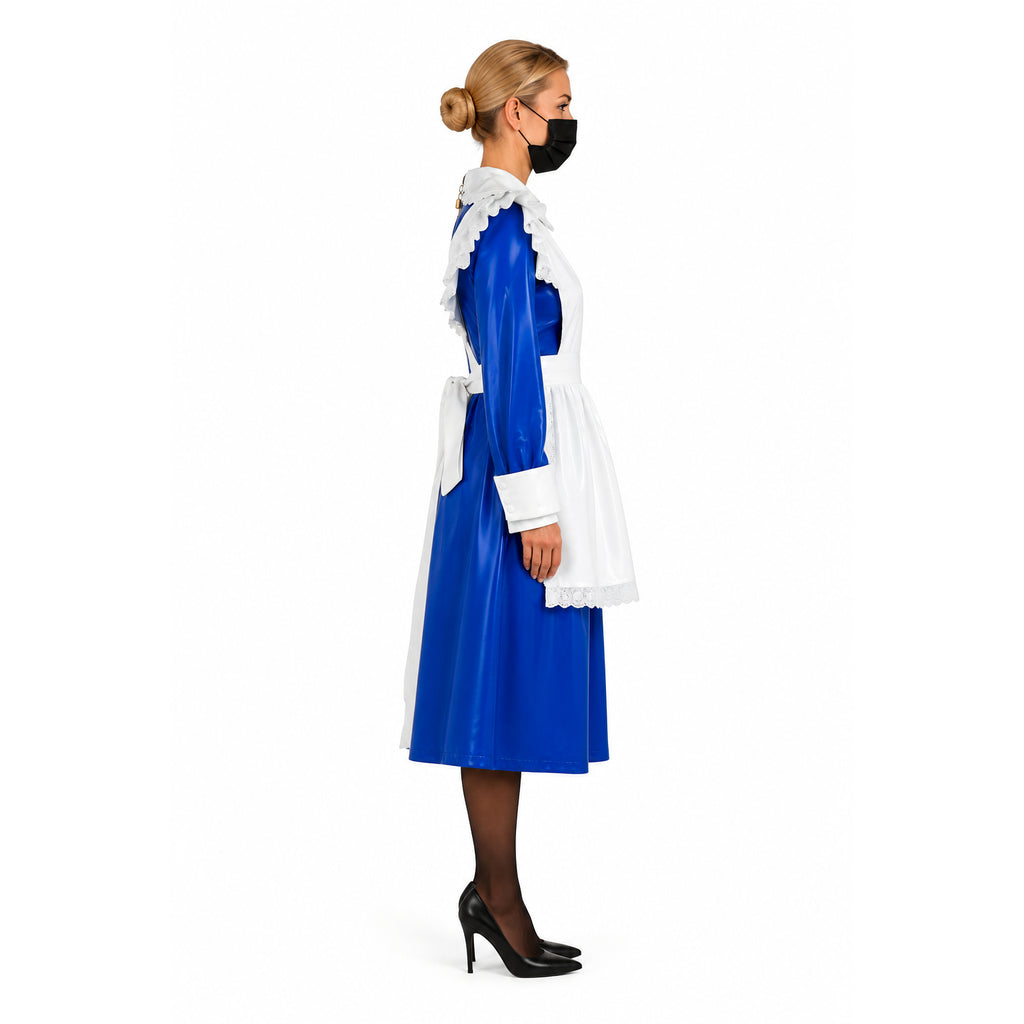 blaues dünnes PVC-Kleid G772
