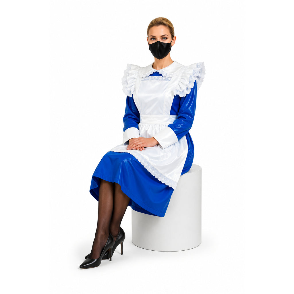 blaues dünnes PVC-Kleid G772