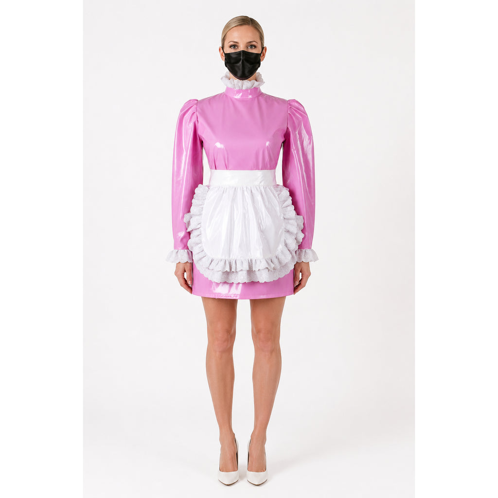 rosa dünnes PVC-Kleid G773