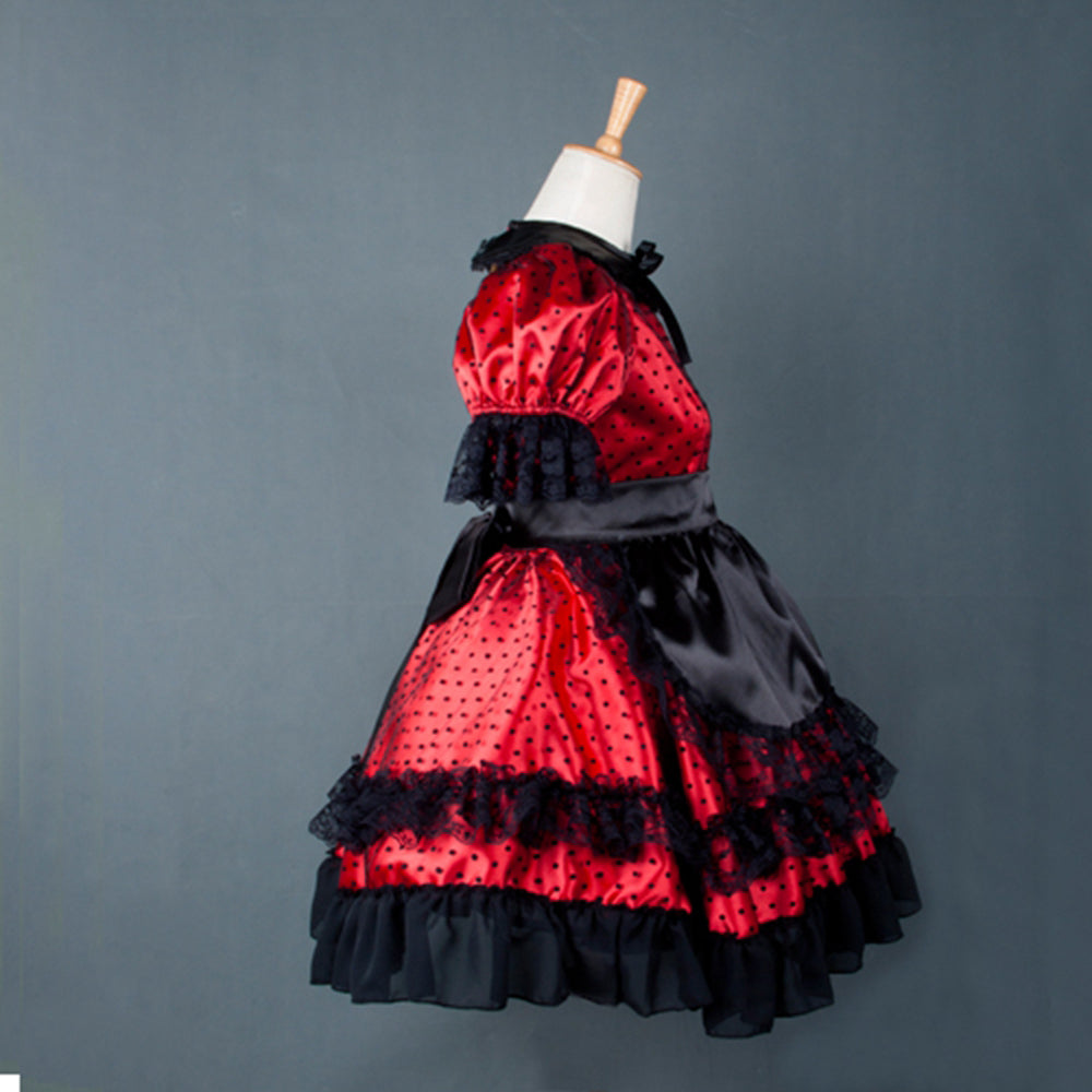 rotes Satinkleid G779