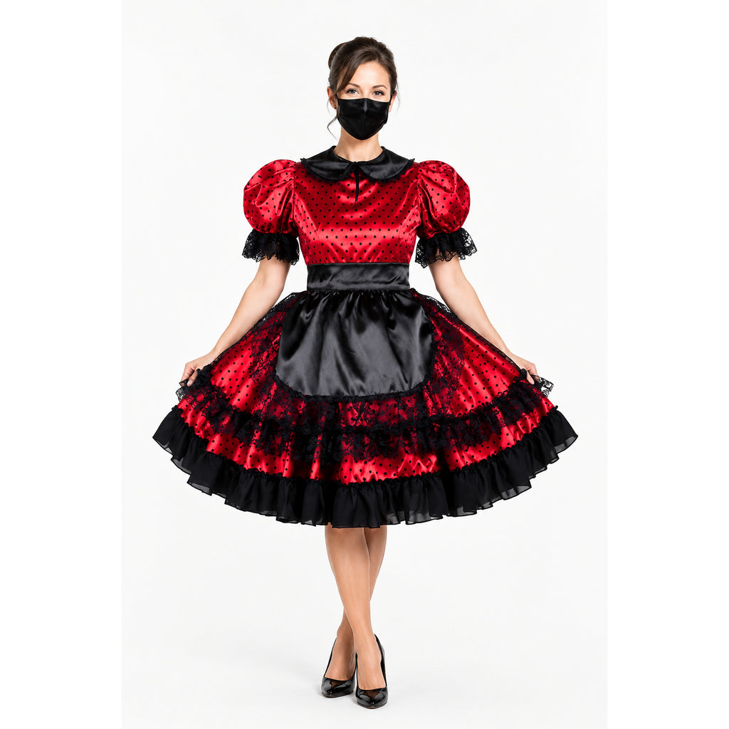 rotes Satinkleid G779