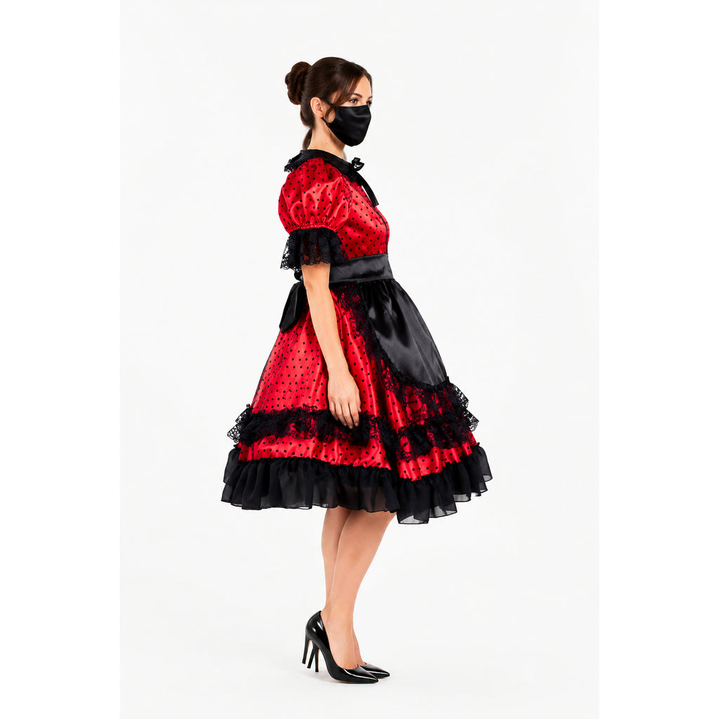 rotes Satinkleid G779