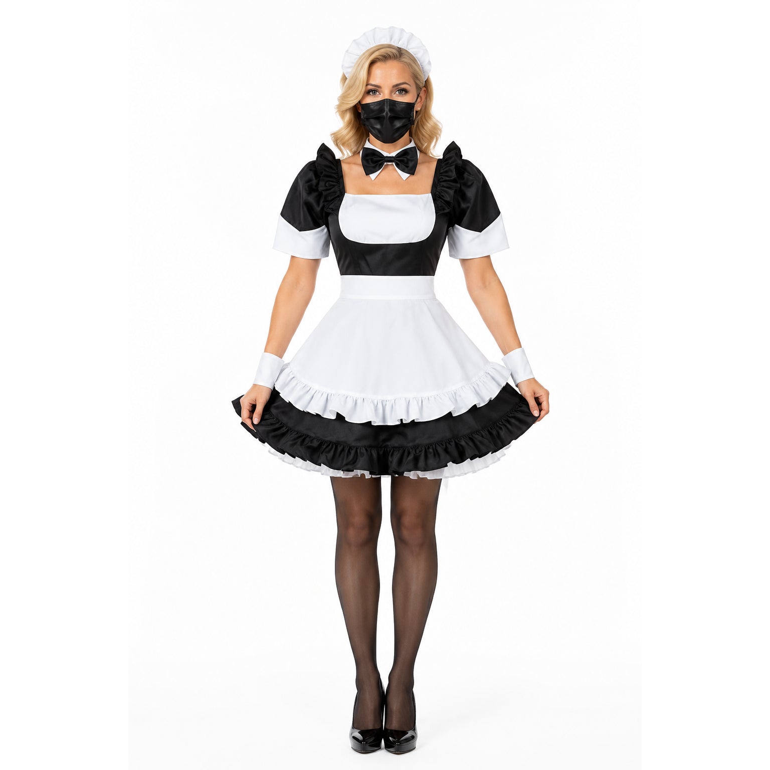 schwarzes Baumwollkleid G783