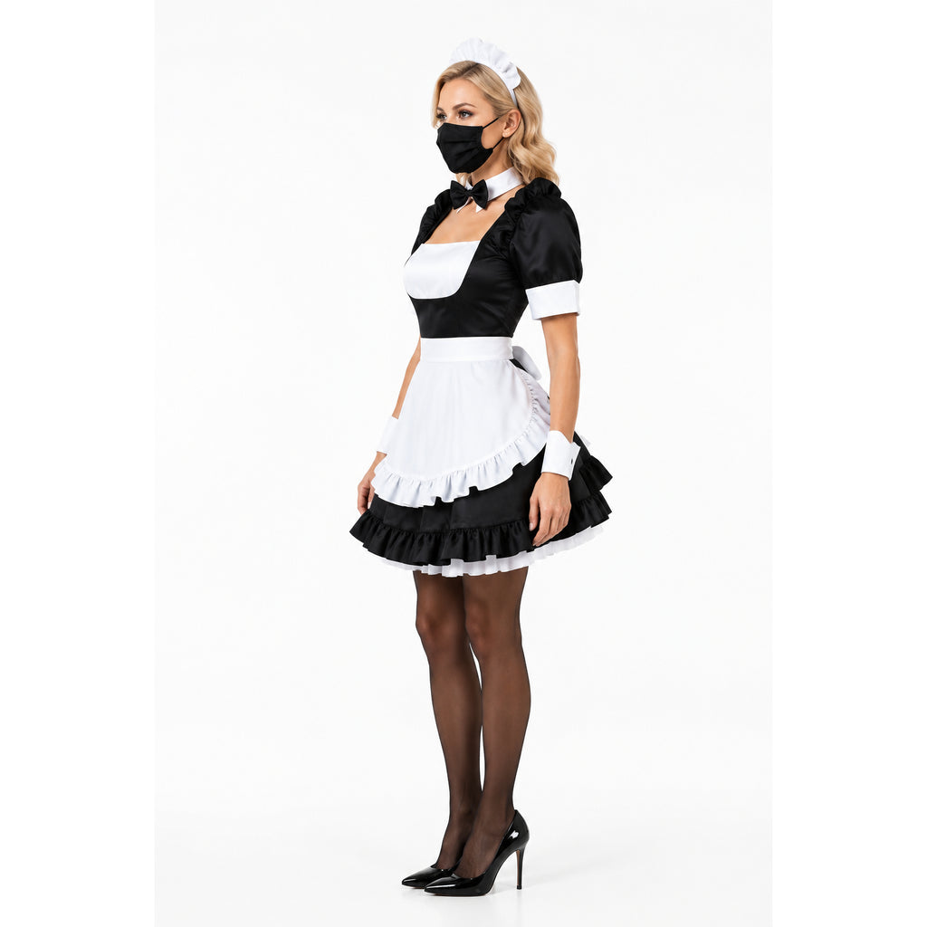 schwarzes Baumwollkleid G783