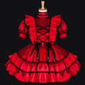 rotes Satinkleid G789